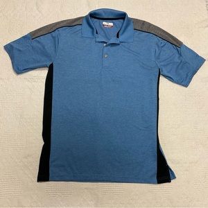 Grand Slam Size L Men’s Blue/Gray Short Sleeve Golf Polo Shirt